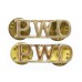 Pair of Prince of Wales's Own Regiment of Yorkshire (P.W.O.) Anodised (Staybrite) Shoulder Titles