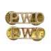 Pair of Prince of Wales's Own Regiment of Yorkshire (P.W.O.) Anodised (Staybrite) Shoulder Titles