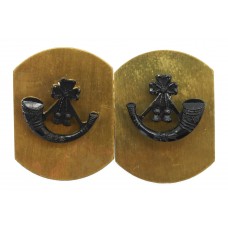 Pair of Royal Green Jackets Black Anodised (Staybrite) Collar Badges