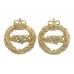 Pair of Queen's Bays Anodised (Staybrite) Collar Badges