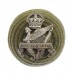 Royal Irish Rifles Officer's Green Cord Cap Boss Badge - King's Crown (c.1901-20)