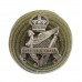 Royal Irish Rifles Officer's Green Cord Cap Boss Badge - King's Crown (c.1901-20)