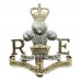 Royal Monmouthshire Royal Engineers Anodised (Staybrite) Cap Badge - Queen's Crown