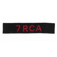 7th Royal Canadian Artillery (7 RCA) Cloth Shoulder Title
