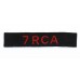 7th Royal Canadian Artillery (7 RCA) Cloth Shoulder Title