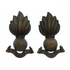 Pair of Royal Artillery Officer's Bronze Collar Badges