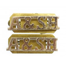 Pair of  Argyll & Sutherland Highlanders (A&SH) Anodised (Staybrite) Shoulder Titles