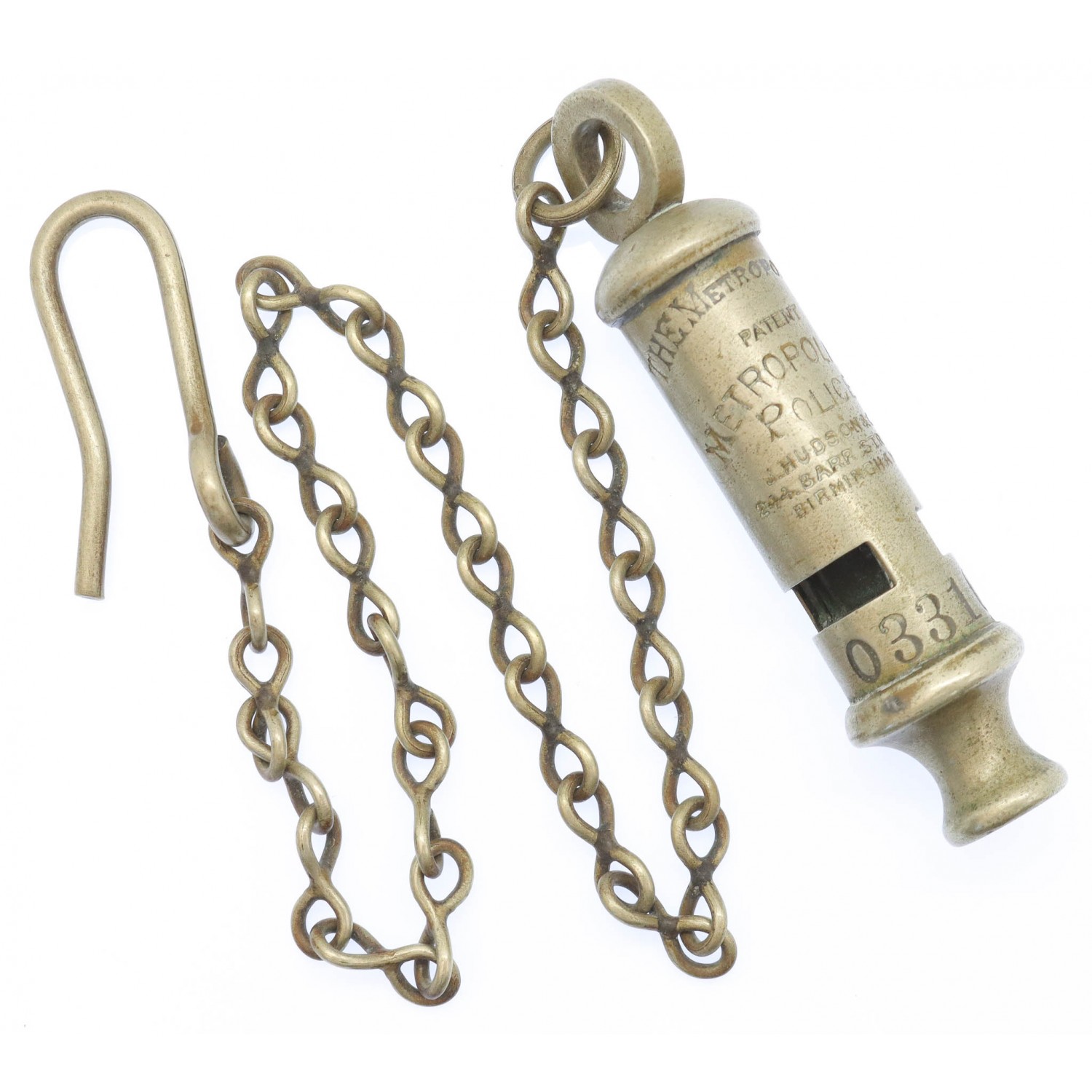 Metropolitan Police 'The Metropolitan' Patent Numbered Whistle & Chain ...