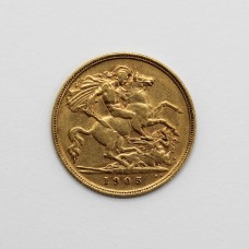 1905 Edward VII 22ct Gold Half Sovereign Coin