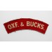 Scarce Oxfordshire & Buckinghamshire Light Infantry (OXF. & BUCKS.) Printed Shoulder Title