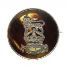 WW1 Royal 1st Devon Yeomanry 1916 Hallmarked Silver & Tortoiseshell Sweetheart Brooch