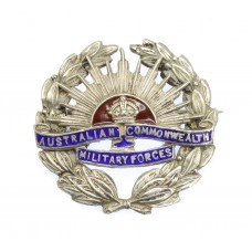 WWI Australian Commonwealth Military Forces Sterling Silver & Enamel Sweetheart Brooch