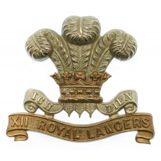 Victorian 12th (Prince of Wales's) Royal Lancers Cap Badge
