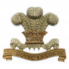 Victorian 12th (Prince of Wales's) Royal Lancers Cap Badge