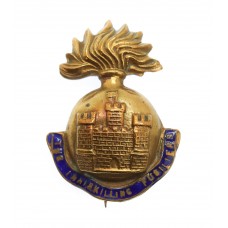 WWI Royal Inniskilling Fusiliers Brass & Enamel Sweetheart Brooch