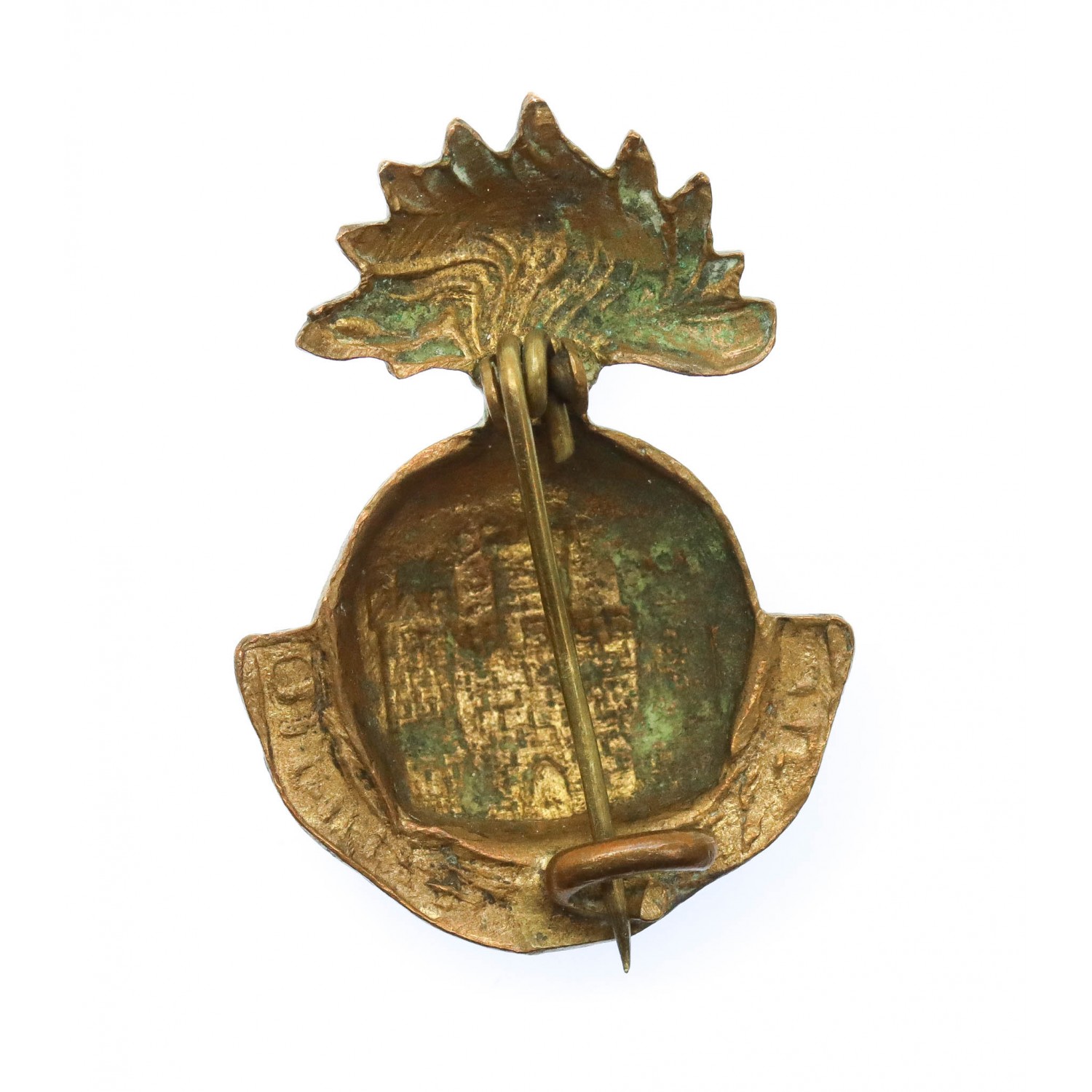 WWI Royal Inniskilling Fusiliers Brass & Enamel Sweetheart Brooch