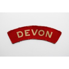 Devonshire Regiment (DEVON) WW2 Printed Shoulder Title