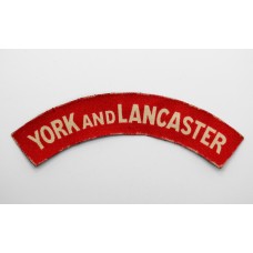 York & Lancaster Regiment (YORK AND LANCASTER) WW2 Printed Shoulder Title