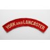 York & Lancaster Regiment (YORK AND LANCASTER) WW2 Printed Shoulder Title