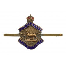 Leicestershire Regiment Brass & Enamel Sweetheart Brooch - King's Crown