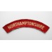 Northamptonshire Regiment (NORTHAMPTONSHIRE) WW2 Printed Shoulder Title
