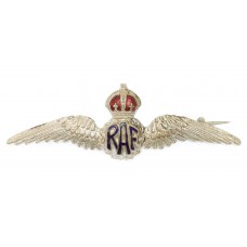 Royal Air Force (R.A.F.) Enamelled Sweetheart Brooch - King's Crown 