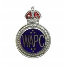 Women's Auxiliary Police Corps (W.A.P.C.) Enamelled Lapel Badge - King's Crown