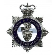 Devon & Cornwall Constabulary Senior Officer's Enamelled Cap Badge - Queen's Crown