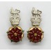Pair of Loyal Regiment (North Lancashire) Officer's Mess Dress Collar Badges - Queen's Crown