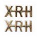 Pair of 10th Royal Hussars (XRH) Anodised (Staybrite) Shoulder Titles