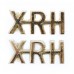 Pair of 10th Royal Hussars (XRH) Anodised (Staybrite) Shoulder Titles