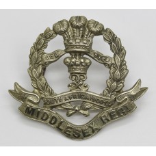 7th, 8th & 9th Bn. Middlesex Regiment N.C.O.'s White Metal Cap Badge