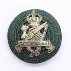 Royal Ulster Rifles Officer's Green Cord Cap Boss Badge - King's Crown