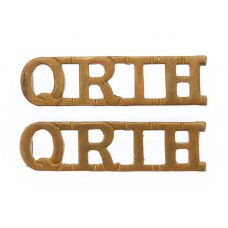 Pair of Queen's Royal Irish Hussars (Q.R.I.H.) Shoulder Titles