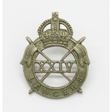 24th Lancers Collar Badge - King's Crown