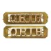 Pair of Queen's Royal Irish Hussars (Q.R.I.H.) Anodised (Staybrite) Shoulder Titles