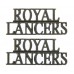 Pair of Royal Lancers (ROYAL/LANCERS) Officer's Bronzed Shoulder Titles