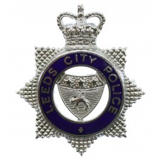 Leeds City Police Senior Officer's Enamelled Cap Badge - Queen's Crown