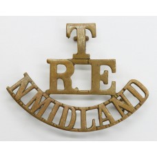 Royal Engineers North Midlands Territorials (T / R.E. / N.MIDLANDS) Shoulder Title