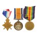 WW1 1914-15 Star Medal Trio - Pte. A.G. Reeves, Queen's (Royal West Surrey) Regiment - (Wounded, Somme)