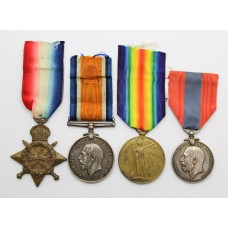 WW1 1914-15 Star, British War Medal, Victory Medal & George V Imperial Service Medal Group of Four - L.Sto. T.H. Williams, Royal Navy