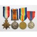 WW1 1914-15 Star, British War Medal, Victory Medal & George V Imperial Service Medal Group of Four - L.Sto. T.H. Williams, Royal Navy