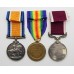 WW1 British War Medal, Victory Medal and Long Service & Good Conduct Medal Group of Three - B.Q.M.Sjt. D.H. Harrison, Royal Artillery