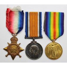 WW1 1914-15 Star Medal Trio - Pte. T. Latham, 1st Bn East Yorkshire Regiment - Wounded In Action (First Day of the Somme)