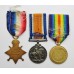 WW1 1914-15 Star Medal Trio - Pte. T. Latham, 1st Bn East Yorkshire Regiment - Wounded In Action (First Day of the Somme)