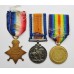 WW1 1914-15 Star Medal Trio - Pte. T. Latham, 1st Bn East Yorkshire Regiment - Wounded In Action (First Day of the Somme)