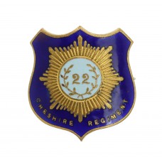WWI Cheshire Regiment Blue Enamelled Shield Sweetheart Brooch