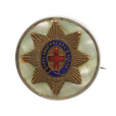 Coldstream Guards Mother of Pearl & Silver Rim Sweetheart Brooch