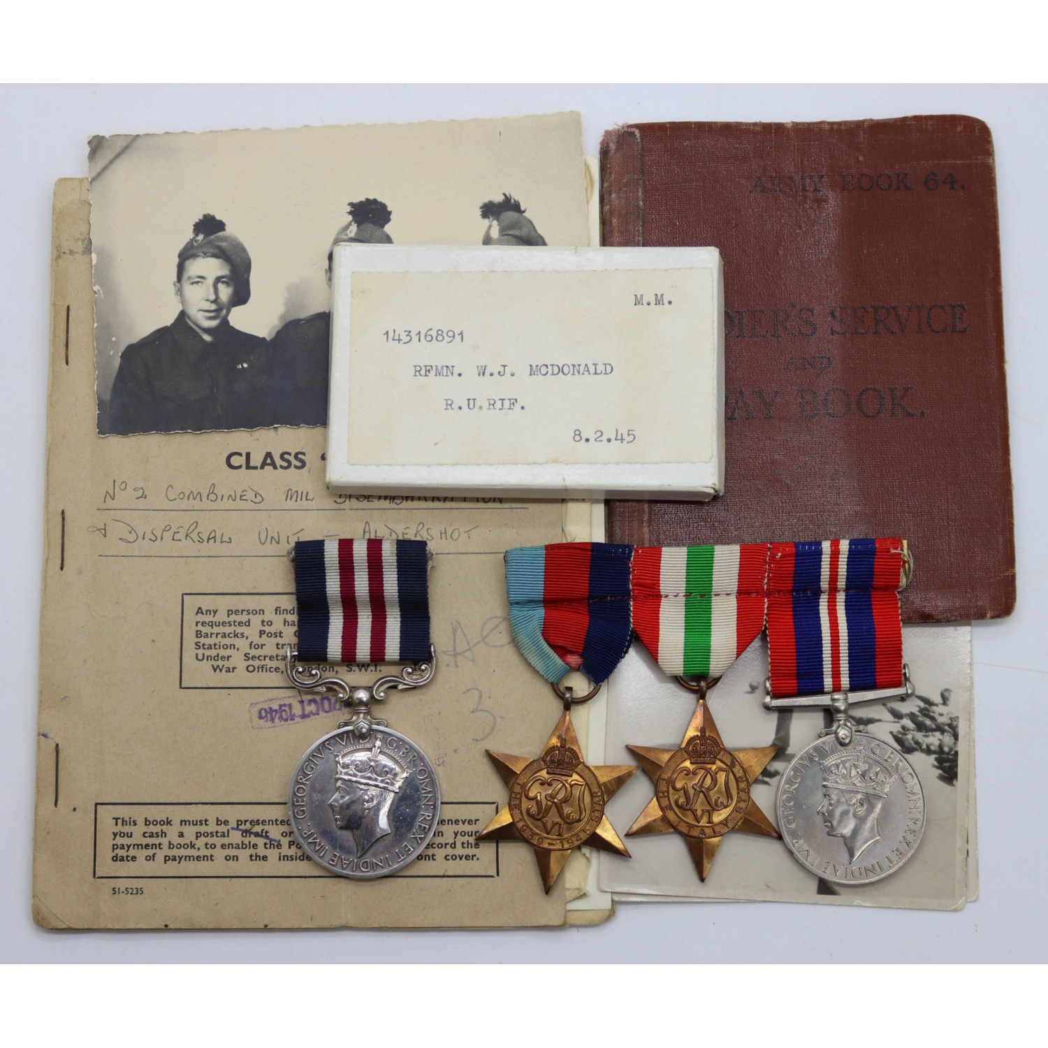 Medium Royal Ulster Rifles Medal Display Case 