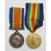 WW1 British War & Victory Medal Pair with Dog Tags and Postcards - Pte. E.J. Pratt, West Riding Regiment